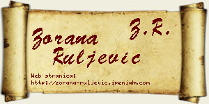 Zorana Ruljević vizit kartica